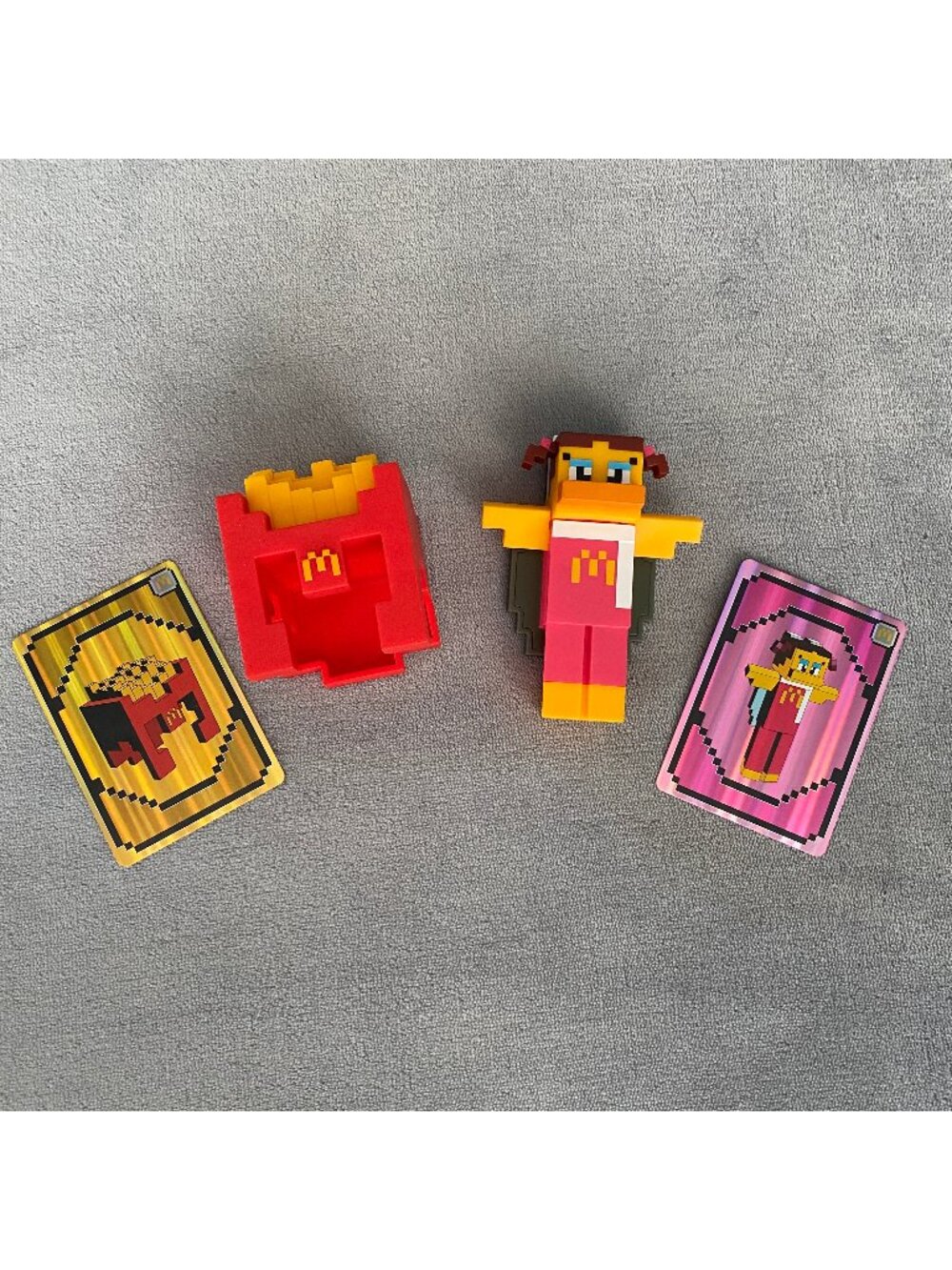 McDonald's Minecraft Adult Happy Meal Toys - Fry Helmet & Birdie Wings Lot 2pc